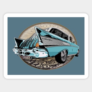 Blue 57 Chevrolet Nomad Sticker